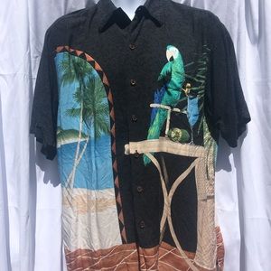 Tori Richards men’s Hawaiian parrot shirt large